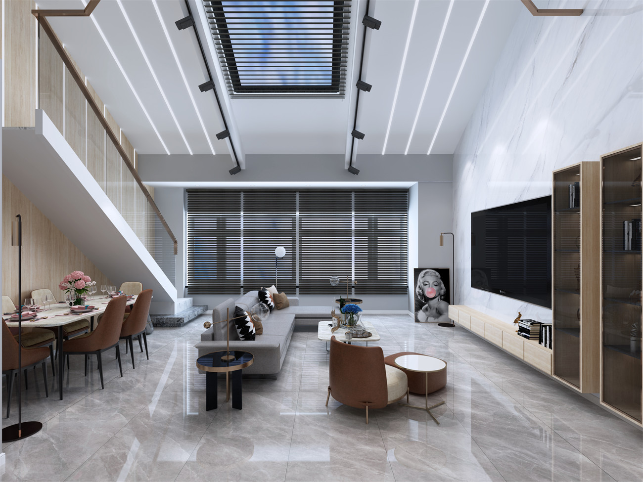 DS715P17A_山石灰_4面_混鋪_效果圖