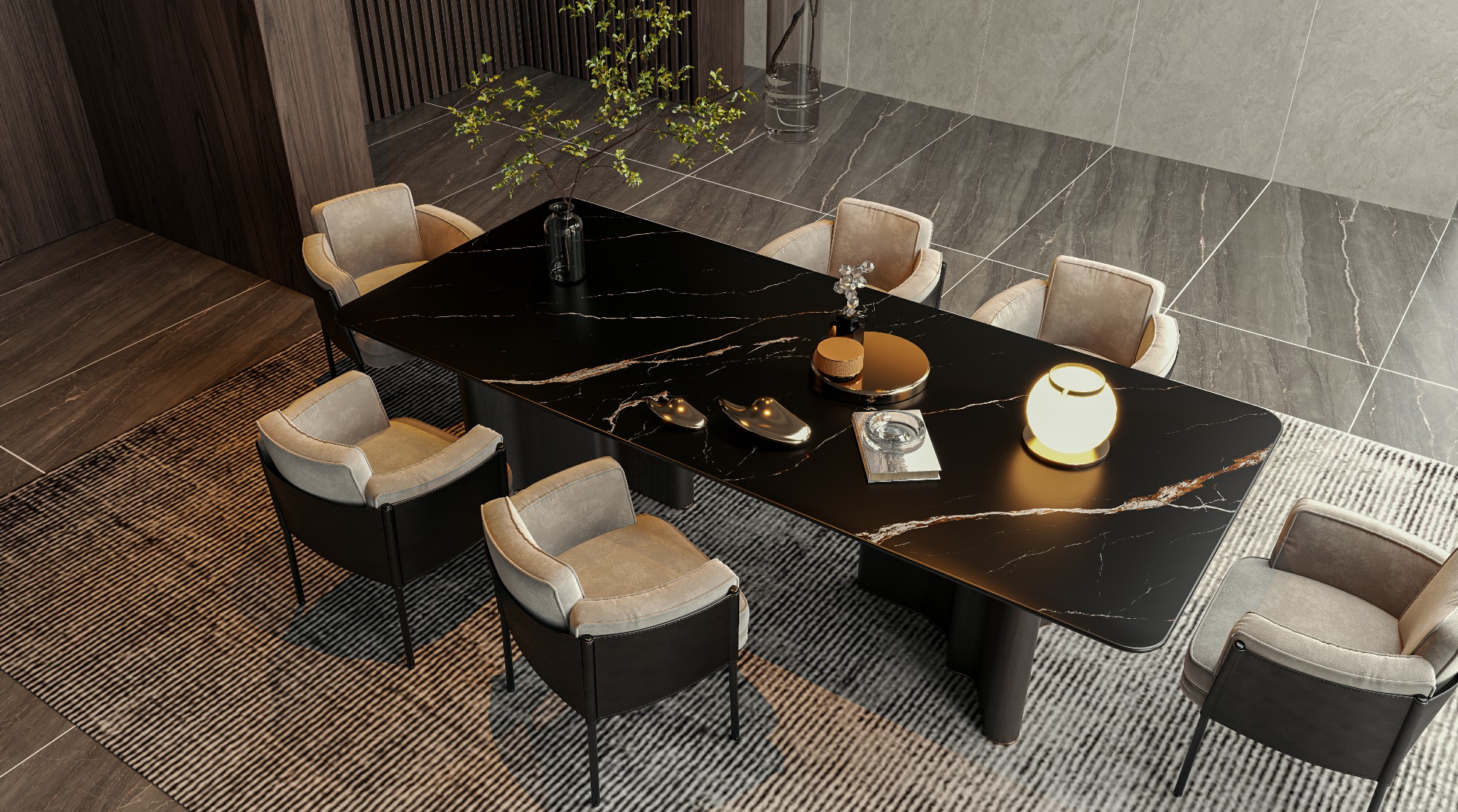 15Y126303D-墨石-1面混鋪_波_餐桌