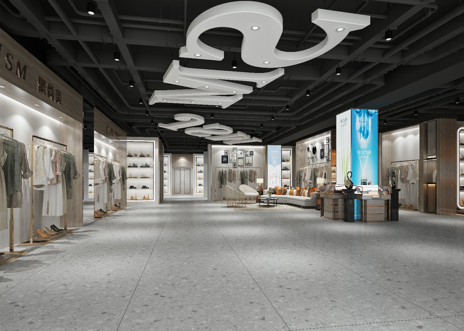 9Y124312B_淺灰水磨石__1面_混鋪_效果圖