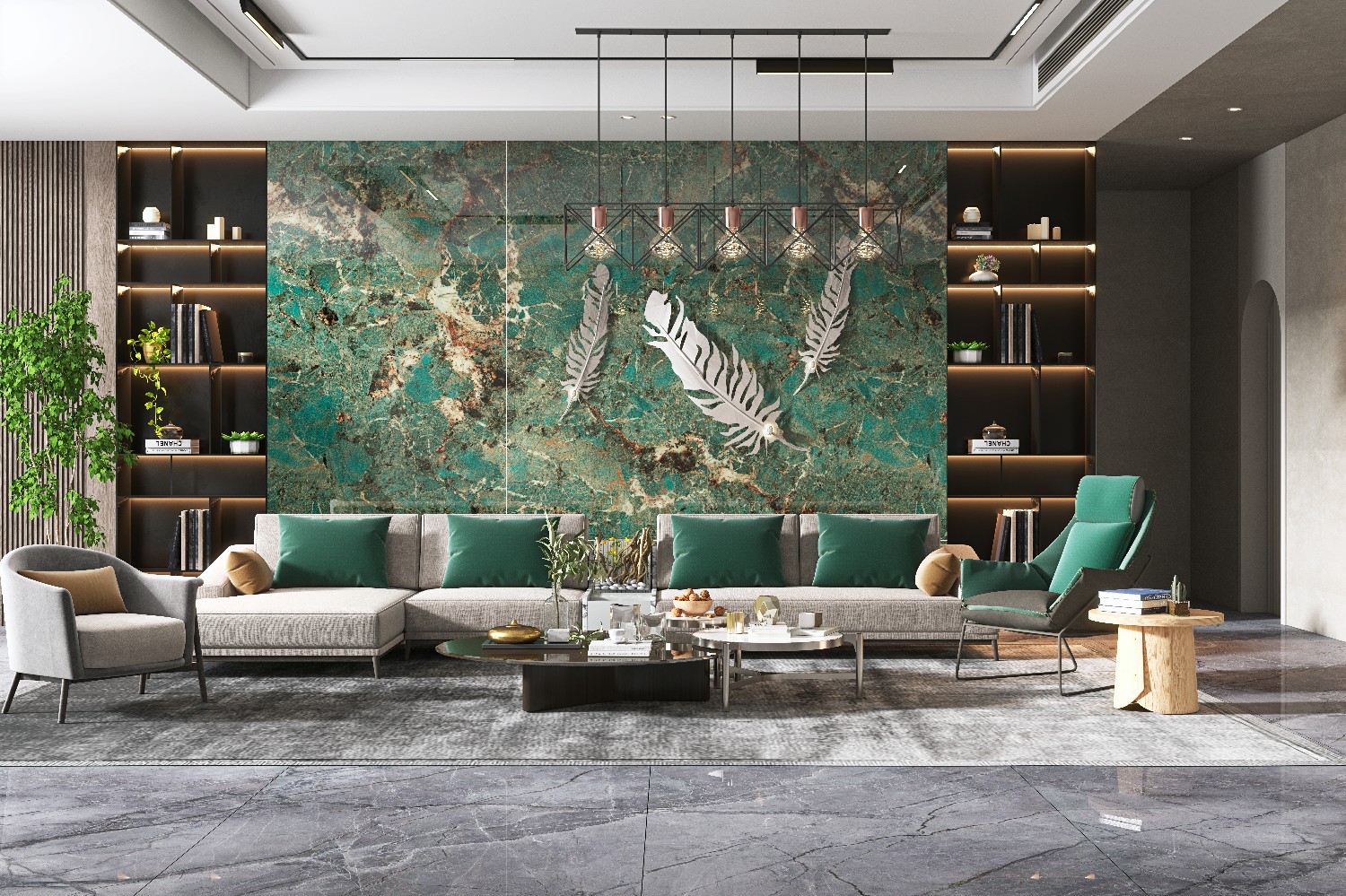 9S124215D-1-2-3_亞馬遜綠_3面_上下左右無(wú)限連紋_效果圖