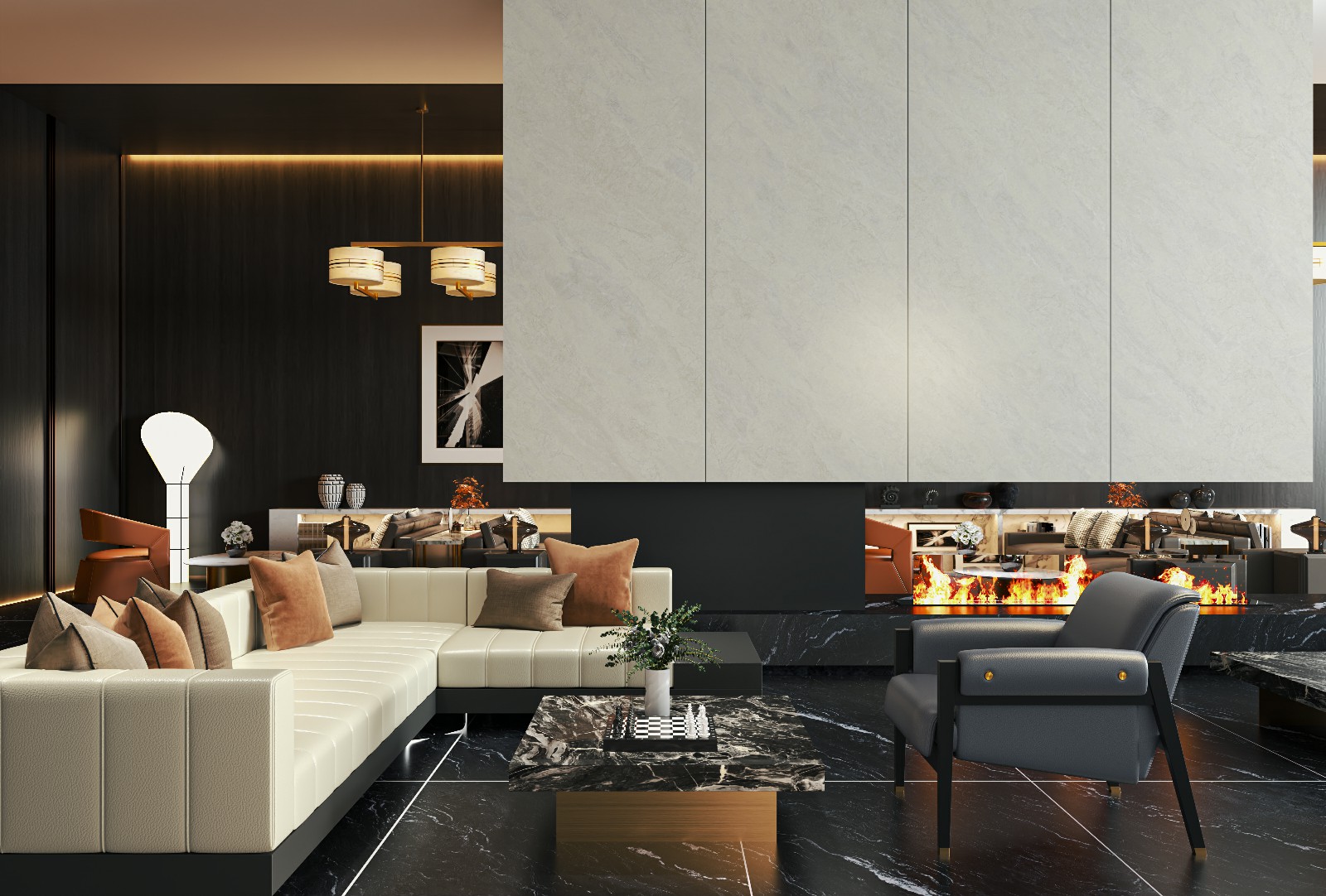 9P926230A-迪奧米黃-4面混鋪_酒店洽談區(qū)_背景_波