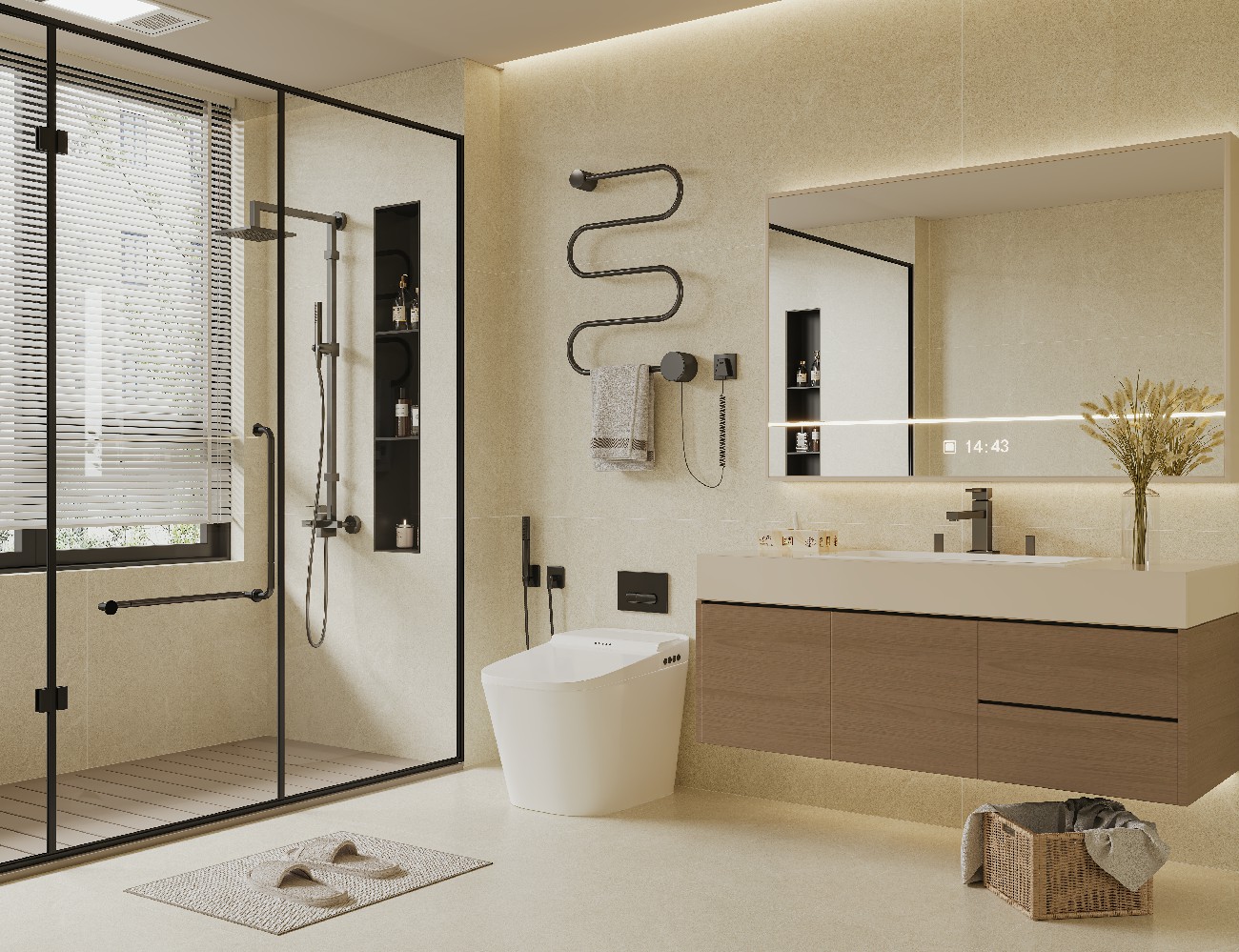 TS48R94A-文萊米黃-4面混鋪-波