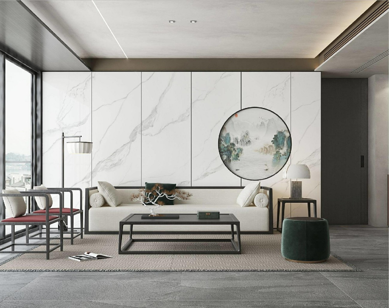 9Y927LT307A-1-2-3-4_皇家魚肚白-4面左右無限連紋-效果圖