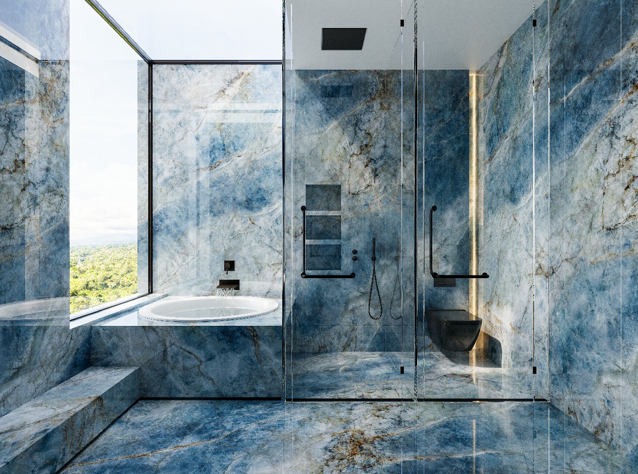 9LG927-041-1-2-3-4玻利維亞藍(lán)_-4面上下左右無限連紋-波