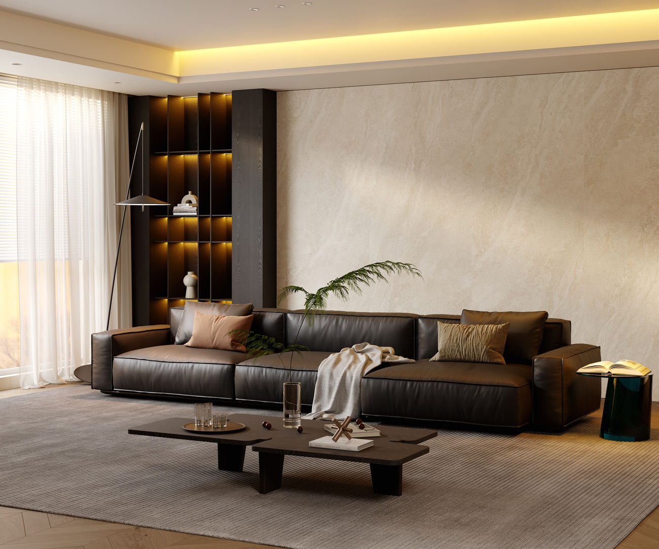 9JS1227-008瓦倫洞石-米黃-3面混鋪-t